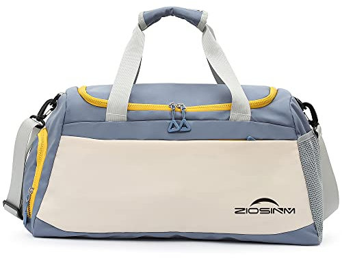 ZIOSINM 50x27x23 Sac de Voyage Femme avec Compartiment pour Chaussures et Compartiment Humide, 31L Sac de Sport, Sac Voyage Femme, Sac à Main Imperméable, Travel Bag, Sac Piscine(Bleu)