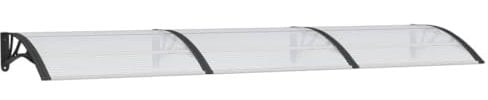 vidaXL Türvordach, Vordach für Haustür 300x80cm, Haustür Überdachung Haustürvordach, Pultvordach Haustürdach Pultbogenvordach, Schwarz Transparent Polycarbonat
