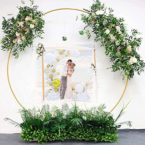 Bogengitter Aus Metall, Bogen Für Kletterrose, Gartenbogen, Runder Rosenbogen Schwarzer Hochzeitsbogen, Für Hochzeit Dekoration Einfache Montage,Weiß,1.2m