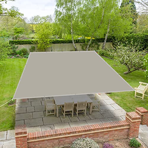 Voile d'ombrage Rectangulaire 1.4 x 4 m Couvertures De Plantes De Serre Voile de Parasol Filet Coupe-Vent avec Oeillets pour Extérieur Patio Piscine, Taupe