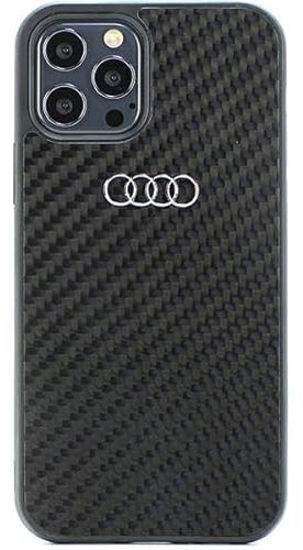 Audi Carbon Fiber Hülle für iPhone 12/12 Pro 6.1 Schwarz Hard AU-TPUPCIP12P-R8/D2-BK