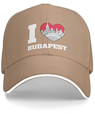 FJAUOQ I Love Budapest Mütze für Herren Baseball Caps mit Design Mütze, natur, One size