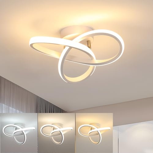 Goeco LED-Deckenleuchte, 20W 2200LM Moderne LED Deckenlampe, Innenraum Weiß Deckenleuchte für Küche Flur, Schaltsteuerung 3000K/4500K/6500K
