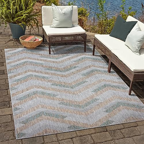 SANAT Melissa Outdoor Teppich Wetterfest - Wasserabweisend für Innen und Außenbereich, Balkon, Terrasse, Garten, Wohnzimmer oder Küche - Multi, 240x330 cm