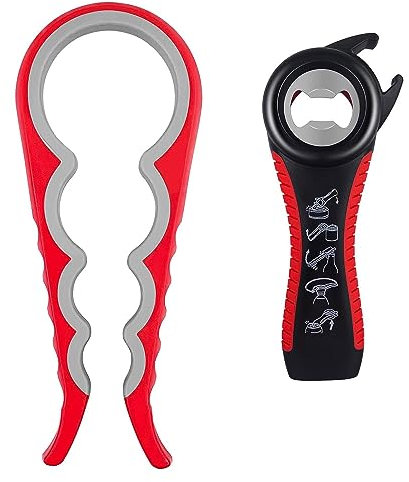 2 Stück FlaschenöFfner für Senioren, DeckelöFfner für SchraubgläSer, 4 In 1 und 5 In 1 Multi-Funktions DosenöFfner, für Kinder äLtere Menschen