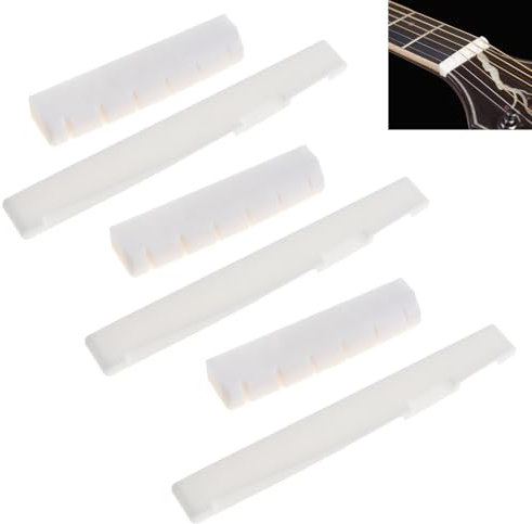 MuzcYM 6pcs of 3 Sets Real Bone Acoustic Guitar Nut and Saddle Folk Guitar Bridges for 6 String Acoustic Guitar