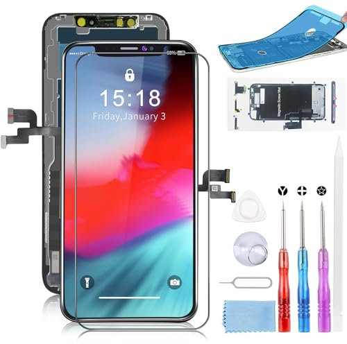Beefix Display für iPhone X 10 LCD Bildschirm Ersatz 5.8 3D Touchscreen Digitizer Bildschirm Rahmenbaugruppe mit Reparaturwerkzeugen (Modell A1865, A1901, A1902)