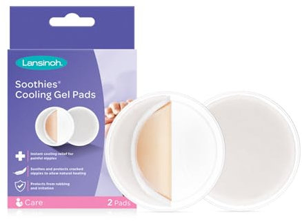 Lansinoh Soothies ® Cooling Gel Pads Breastfeeding - Soothes & Protects Cracked Nipples Breast Feeding - Reusable up to 3 days with Storage Tray - Breast Pads Maternity Sore Nipple Relief