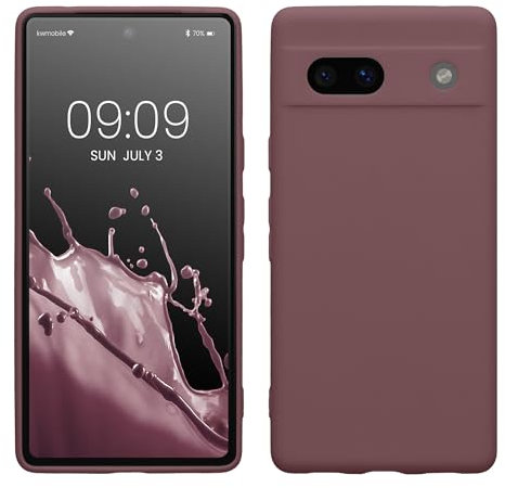 kwmobile Handyhülle kompatibel mit Google Pixel 7a Hülle - Handy Case aus weichem Silikon in Grape