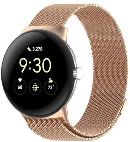 SUGARJAR Metall Armband Kompatibel mit Google Pixel Watch 3 41mm/2/1,Magnetisch Ersatzarmband für Damen Herren