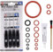 Dichtung Wartungssatz O-Ring für Auslaufstutzen Dampfventil Brühgruppe Einlaufstutzen Stempel Kolben kompatibel mit Phillips Saeco Spidem Gaggia RI EP HD SM SUP Set-19 + 6g Tube + Pinsel + Hakensatz