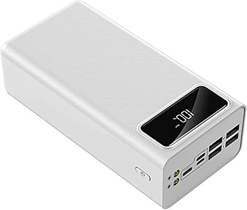 Tragbares Ladegerät, 2,1 A Schnelllade-LED-Anzeige 50000 Mah Powerbank, 4-Ausgänge Externer Akku Kompatibel Mit 99% Der USB-Geräte Auf Dem Markt,Weiß,30000 Mah,Weiß,50000mah