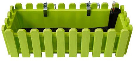 HTI living Blumenkasten mit Wasserspeicher Nessa 50 cm Grün inklusive Wasserstandsanzeige und Balkonhalterung