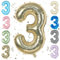 Gold 40 Inch Number 3 Balloon,Large Self Inflating Champagne Foil Number Balloons 0-9 for Boys Girls,Digit Three Balloons for 3rd Birthday Party Decorations Supplies