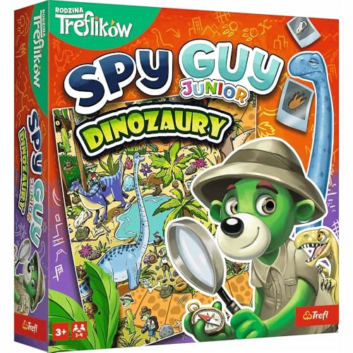 Trefl - Spy Guy Junior Dinosaurier - Kooperatives Detektivspiel für die Kleinsten, Family Board, Riesenbrett, für Kinder ab 3 Jahren