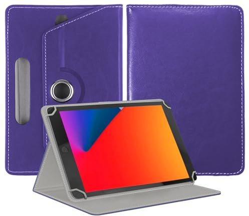 EKAM Universal Stand Folio Case Cover for 8 Tablets - TECLAST P80T/P80, Blackview 8 Inch, HiGrace, HAOQIN - Purple - Everyday Use