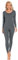 Liang Rou Women's Scoop Neck Top & Bottom Ultra Thin Thermal Underwear Set Grayish Blue Medium