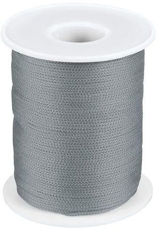 PATIKIL 1mm x 393feet Nylon String for Bracelets Braided Nylon Cord Nylon Thread for Wind Chime Beading Necklaces Blinds DIY Craft Jewelry Making, Gray