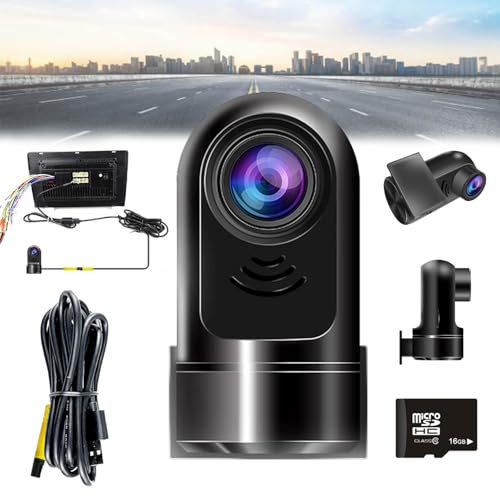 Adas Caméra de bord 360°, enregistreur vidéo Adas 360°, HD 1080p rotative à 360°, mini caméra de tableau de bord avant et arrière pour voitures, caméras de voiture à 360° pour surveillance 24 heures