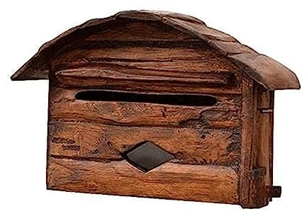 Wall-Mount Mailbox Mailbox Solid Wood Post Box Wall Mount Letter Box 36x24x15 Cm Drop Box Suggestion Box Home Outdoor Mail Boxes Weight 1.8 Kg