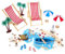 BRIGHTFUFU 1 Set Strand Dekorationen Mikrolandschaft Mit Muscheln Bäumen Und Sandliegen Miniatur Strandaccessoires Für Kreative Deko Ideen