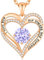 Collier Femme Coeur Collier Pendentif Pierre de Naissance pour Bijoux Cadeau Fête des NoëL Anniversaire Graduation Maman Fête des Mères (Cuivre, Or Rose 06)