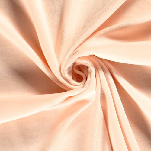 Nicky-Stoff Velour Nicky uni Zuschnitt ab 50 x 150cm Velourstoff Baumwolle Farbwahl, Farbe:212 - apricot