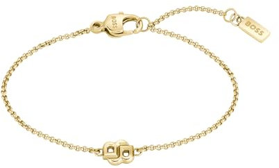 BOSS Jewelry Armband für Damen Kollektion DOUBLE B PETIT aus Gelbgold mit einem Doppel-B Charm - 1580698