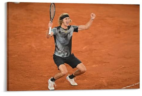 YOUMAN Alexander Zverev Tennis-Sportman-Poster, Gemälde auf Leinwand, Wandkunst, Poster, Rollbild, Wanddekoration, Heimposter, 20 x 30 cm