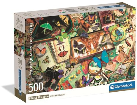 Clementoni Puzzle Collection - The Butterfly Collector 500 Stücke, Compact Box - Puzzle für Erwachsene 14-99 Jahre, Geschenk für Mann und Frau, Made in Italy, 35581