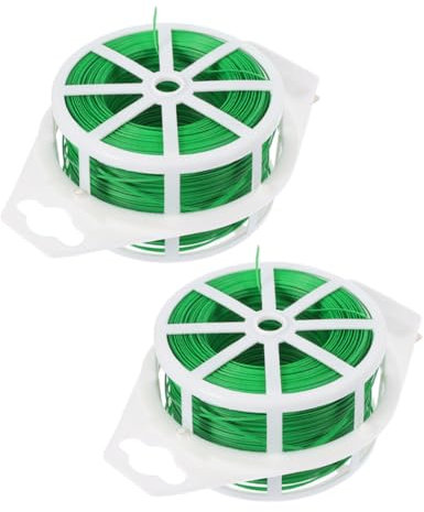 FONDOTIN 2rollos Cinta Fija para Plantas De Jardín De Multiusos y Resistente Soporte De Plantas Alambre para Tomates y Trepadoras