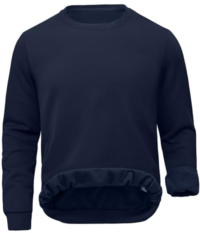 Tyhengta Men's Sweatshirt Fleece Winter Pullover Crew Neck Sweatshirts Casual Jumper Thermal Fleece Sweater