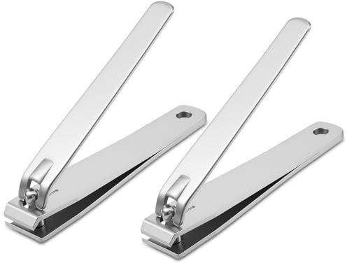 LIQWEI Nail Clippers for Thick Nails, Professional Stainless Steel Heavy Duty Toenail Clippers Clippers Trimmers,14mm Wide Straight Jaw Opening for Thick Fingernail Toenail Men Women