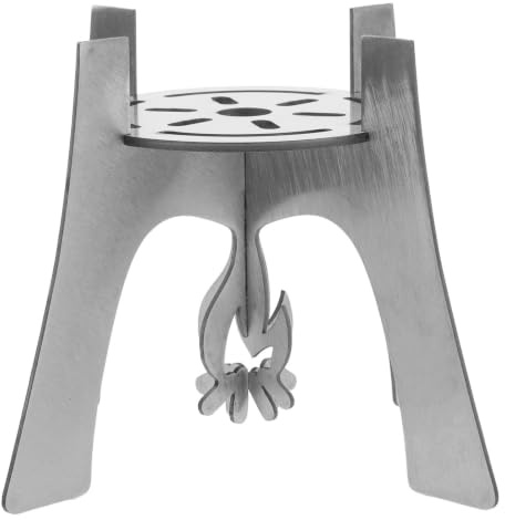 DECOMELODY Tragbarer Edelstahl Grillherdständer mit Rutschfester Topfhalterung Kompakter Outdoor Kocherständer für Camping und Garten