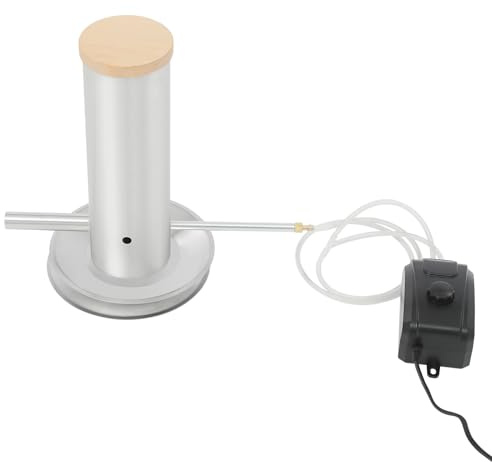 PUDLOR Edelstahl Kaltrauchgenerator Mit Deckel Und Luftpumpe, 34.5 * 30cm Tragbares Räucherofen Tragbarer Barbecue-Smoker Seitliche öffnungen 1.7L Kapazität Belüftungslöcher für Hinterhof, Terrasse