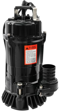 Tauchpumpe Abwasserpumpe 750W 230V Schmutzwasser Tauchpumpe mit Schwimmerschalter, bis 18m, 4179 gal/h, für Abwasser, Teiche, Keller, Gartenbewässerung, Schwarz