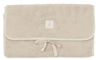 Jollein Wickelunterlage Unterwegs - Platzsparend - 71x50cm - Fluffy Sand | Tragbare Wickelauflage Abwaschbar, Leicht, Integrierte Staufächer