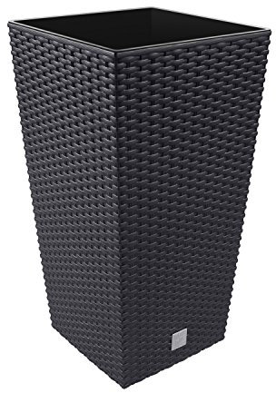 Zanvic Vaso Quadrato in Rattan di Alta qualità, 49 l, Colore Antracite