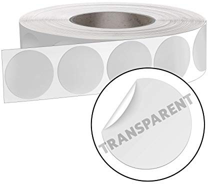 2500 Verschlussetiketten transparent rund 40 mm permanent Klebepunkte Verschlußetiketten 401040-2500