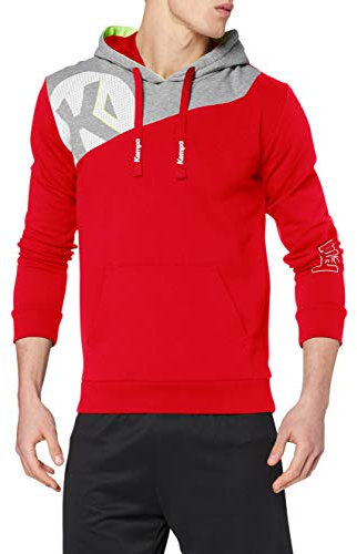 Kempa Herren Core 2.0 Hoodie, rot/Dark grau Melange, XL