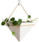 Blumentopf Hängen, Lommer Weiß Keramik Hängend Blumentopf Triangle Hängetopf Blumenampel Hängeampel Pflanztopf Blumenkorb für Draußen/Innen/Balkon/Garten Dekoration