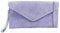LeahWard Wrist Strap Genuine Italian Suede Leather Envelope Clutch Bags Party Wedding Purse Handbag Cross Body Bag CW01 (Lilac)