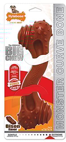 Nylabone Strukturierter Power Chew Riesen-Kauknochen, Bison – Kauspielzeug für extrem stark kauende Hunde – XXL-Größe – für Hunde ab 23 kg