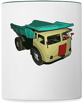 Spreadshirt Ostalgie DDR Kipper Kinderspielzeug Tasse Zweifarbig, One size, Weiß/Dunkelgrün