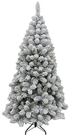 MAURY'S Albero di Natale Artificiale Roccaraso Sintetico Innevato 180 cm Rami a Gancio Folto Effetto Realistico Decorazione Natalizia