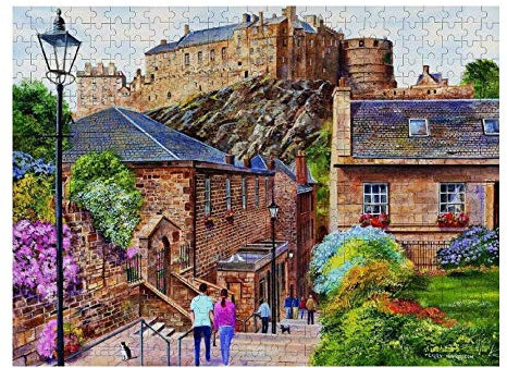 Hunnry Edinburgh-vennel-Street Jigsaw Puzzle 1000 Piece for Adults & Families Classic Jigsaw Fine Motif Photo Puzzle Art Collection 29 x 20inch