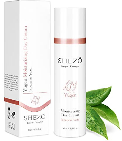 SHEZO Tagescreme Hyaluron 50ml Anti-Aging Gesichtscreme - Japanische Superfrucht Yuzu - Reichhaltige Vitamin-C Feuchtigkeitspflege Sheabutter - Natürliche Tagespflege Gesicht - Made in Germany
