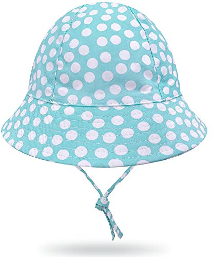 Baby Sonnenhut Mädchen Schirmmütze Kinder Hüte Flapper UV Schutz Caps Faltbarer Eimer Hut Weiche Baumwolle Strand Hüte Hut des Breiten Krempe Fischers Bonbonblau,52 cm/2-4 Jahre
