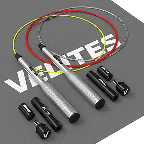 Velites Pack Corde à Sauter Fire 2.0 + Poids + Câbles + Tapis (Argent)