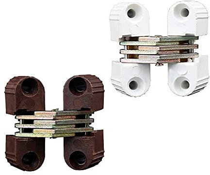 HingesHidden Folding Door Barrel Cross Hinge Plastic Invisible Concealed Hinges for Dining Table Connection Furniture Hardware(6pcs)